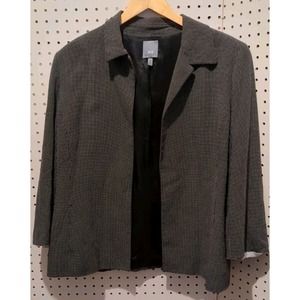 Anne Klein Blazer Jacket Black White Size 14